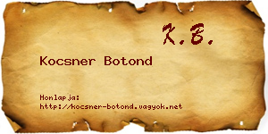 Kocsner Botond névjegykártya